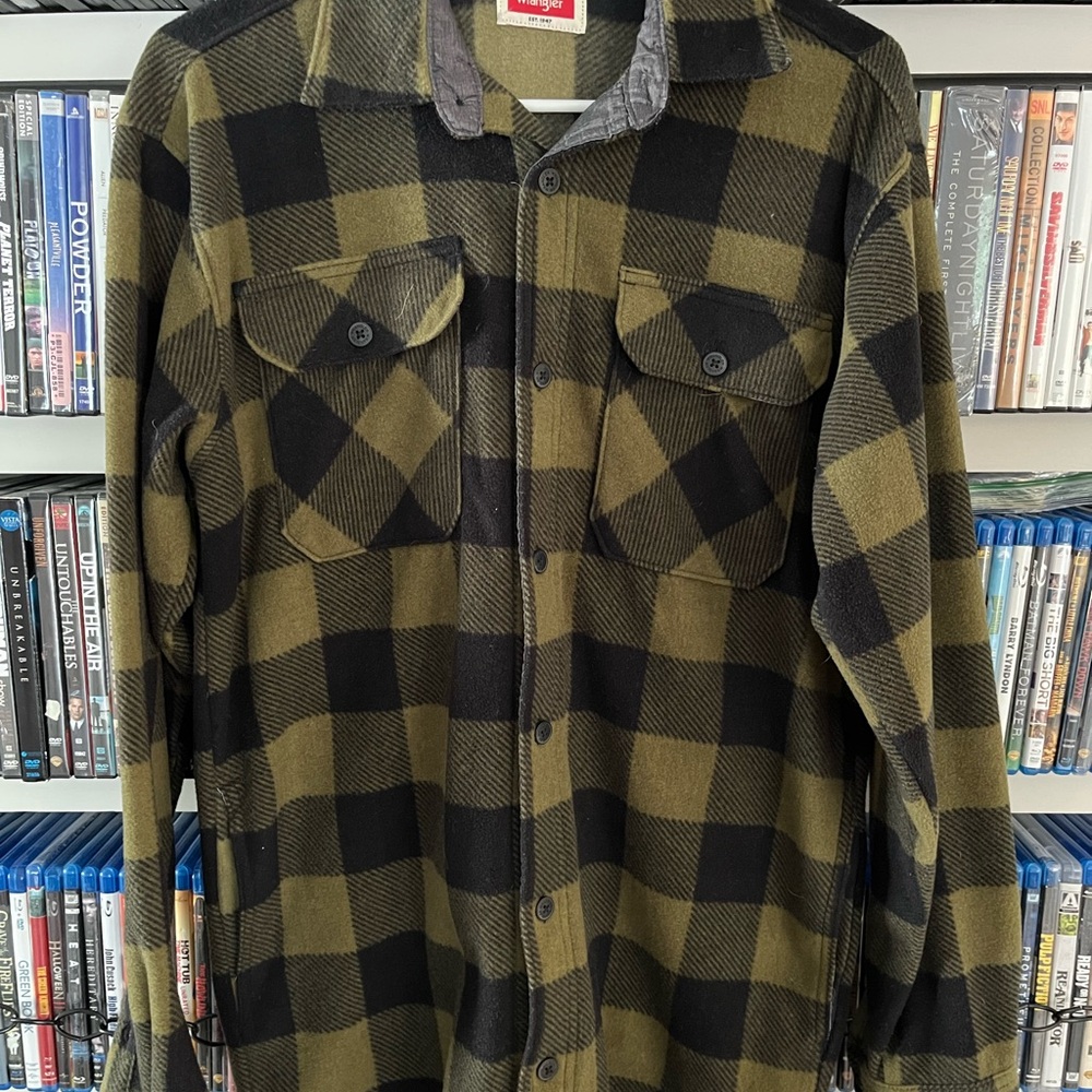Woolrich Men's Olive and Black Plaid Shirt Jacket